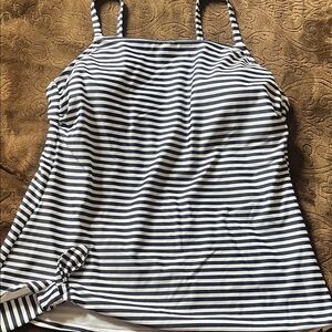 Kona Sol Navy and White Striped Camisole size Large,